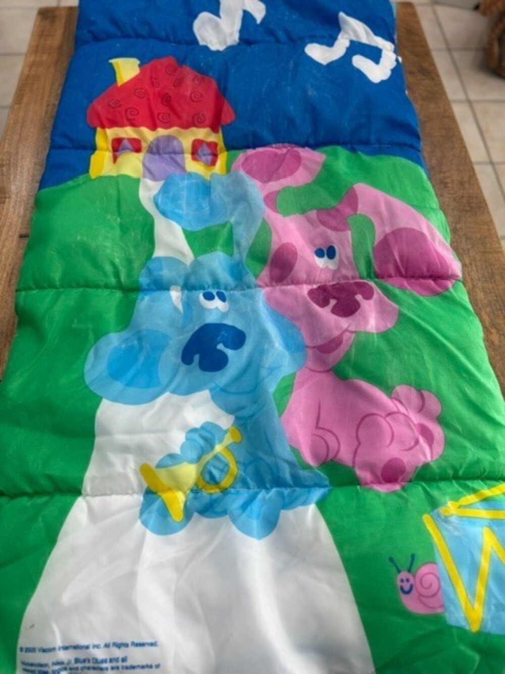 Blues Clues Blue Magenta Sleeping Bag 2000 Viacom 30x57 Nick Jr Vintage Y2K